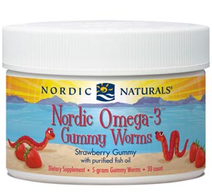 Nordic Omega-3 Gummies Worm 30 Strawberry